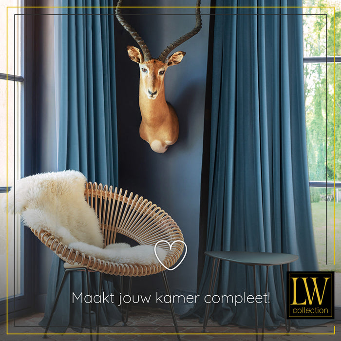 LW Collection Kant en klare gordijnen donkerblauw 140x240cm