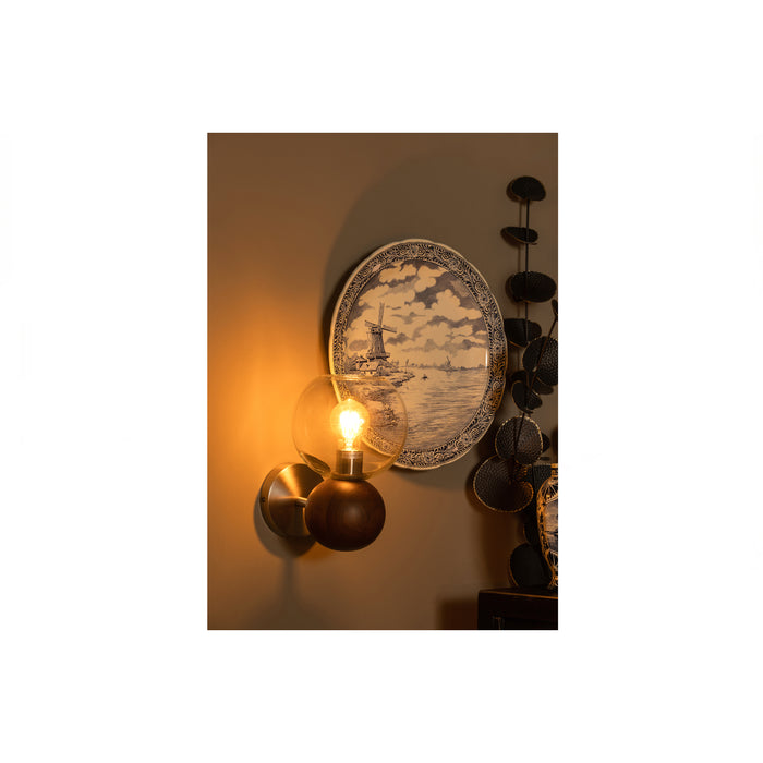 WOOOD Babble Wandlamp - Glas - Bruin - 27x24x18