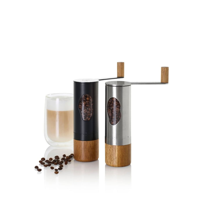 Koffiemolen Mrs. Bean, 0.62 Liter, Zwart, RVS|Acaciahout - AdHoc