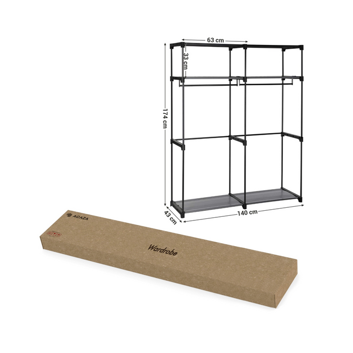 ACAZA Kledingkast Grijs