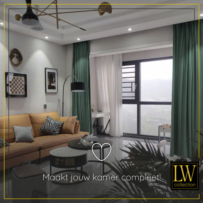 LW Collection Kant en klaar gordijnen groen 290x245cm