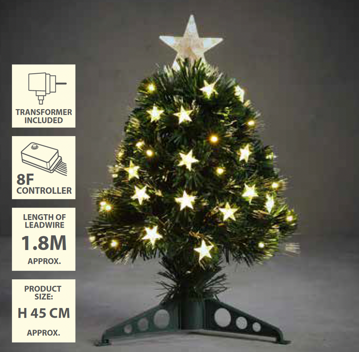 Luca Lighting Mercury Kunstkerstboom - Fibre Optic - H45 x Ø25 cm