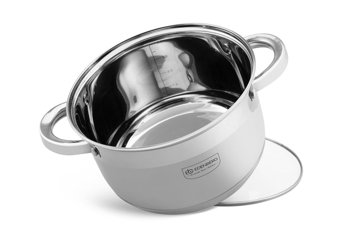 Edenberg Classic Line - Pannenset - RVS - 12 delig - Voorzien Van