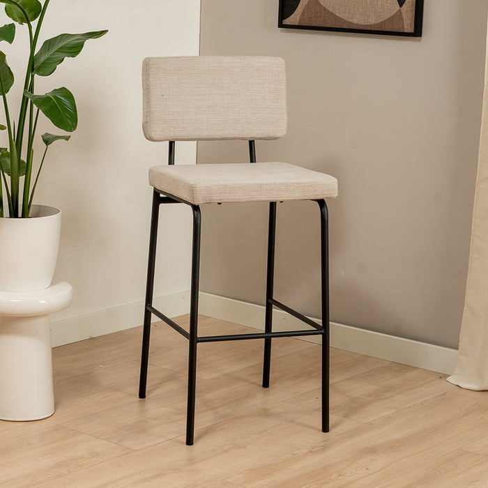 Bronx71 Scandinavische barkruk Espen beige gerecyclede stof 64-77 cm