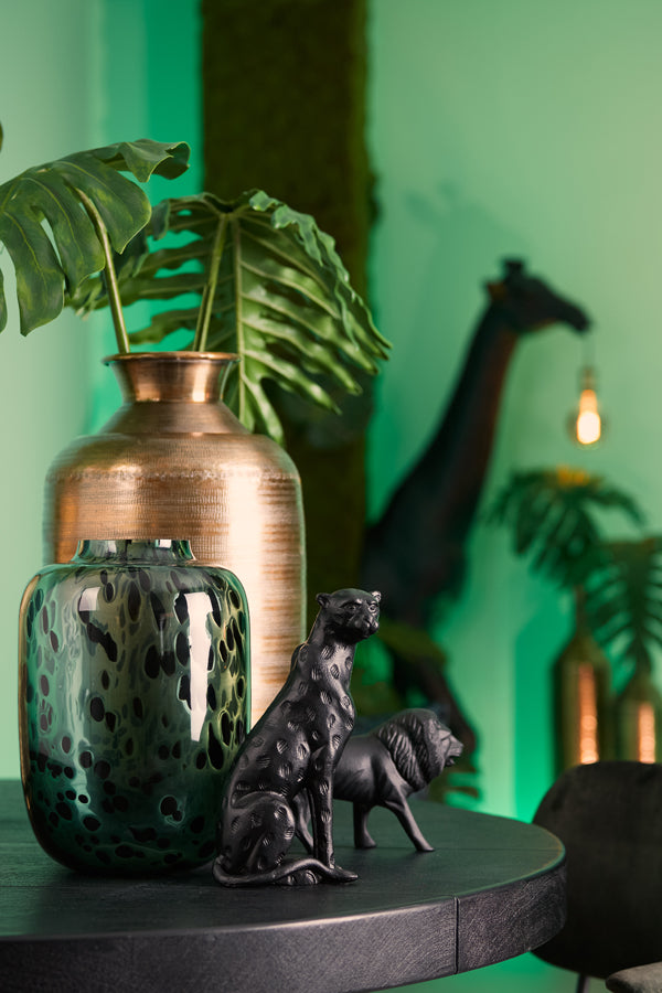 Light & Living Light&living Vaas Ø24x34 cm KOBALA glas groen-zwart