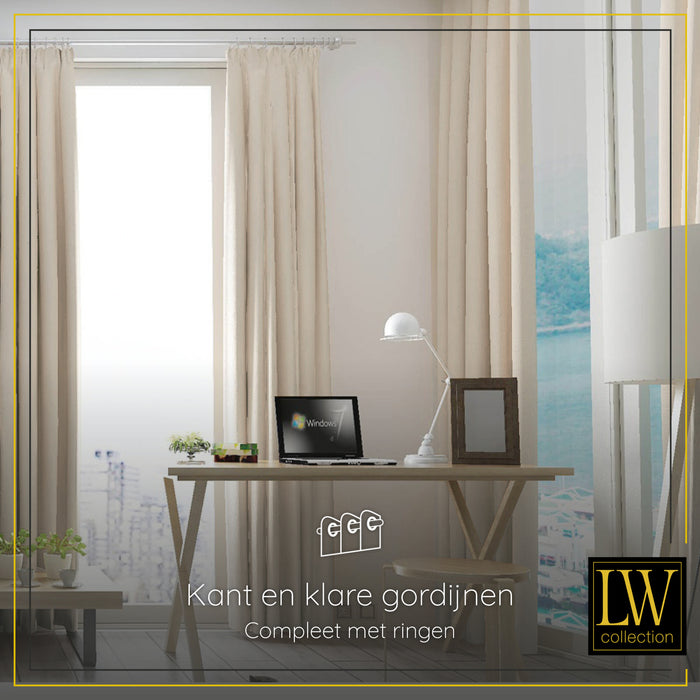 LW Collection Kant en klaar gordijnen wit 140x240cm