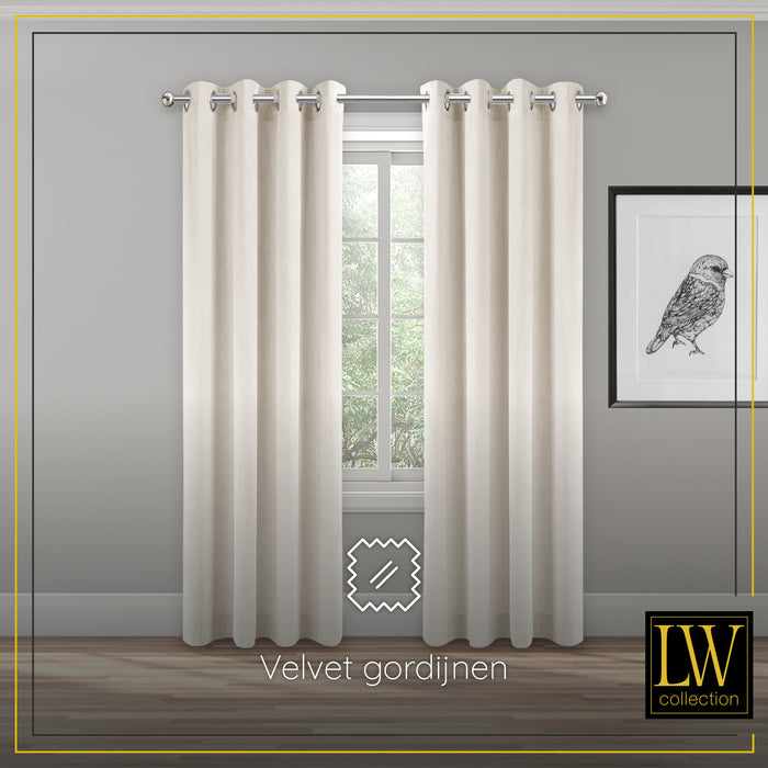 LW Collection Kant en klaar gordijnen wit 140x240cm
