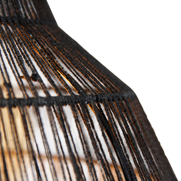 QAZQA Hanglamp jenthe - Zwart - Landelijk - D 40cm