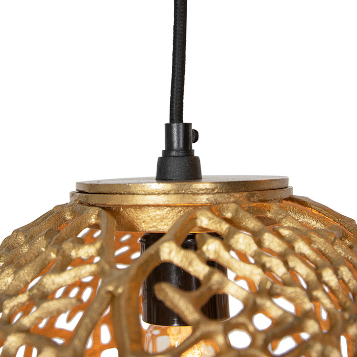 QAZQA Art deco hanglamp goud rond 3-lichts - Maro