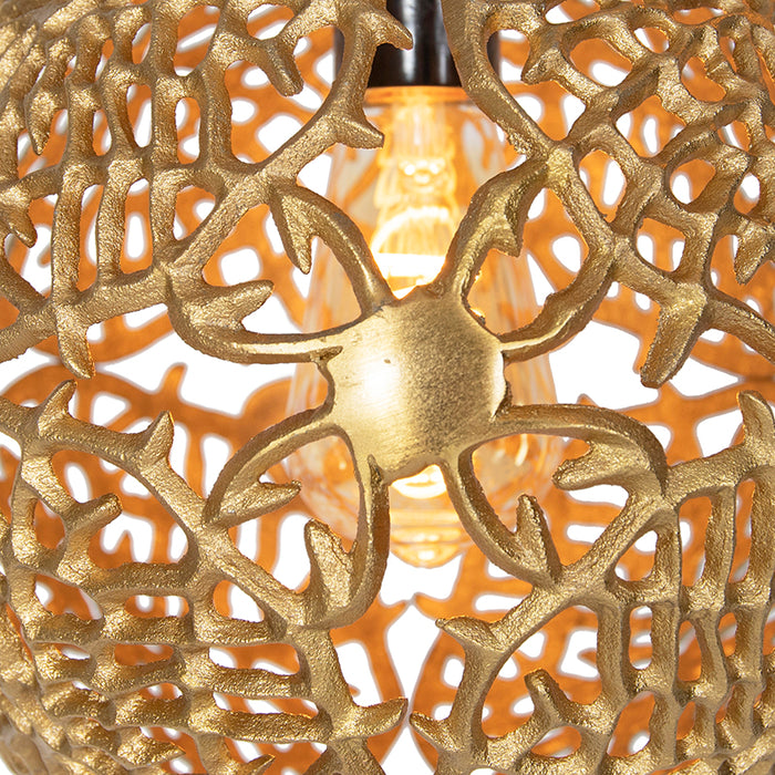 QAZQA Art deco hanglamp goud rond 3-lichts - Maro