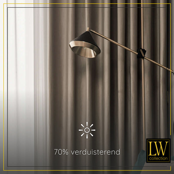 LW Collection Kant en klaar gordijnen bruin 290x245cm