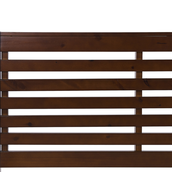 Beliani-CARNAC -Tweepersoonsbed-Donker hout-180 x 200 cm-Rubberhout