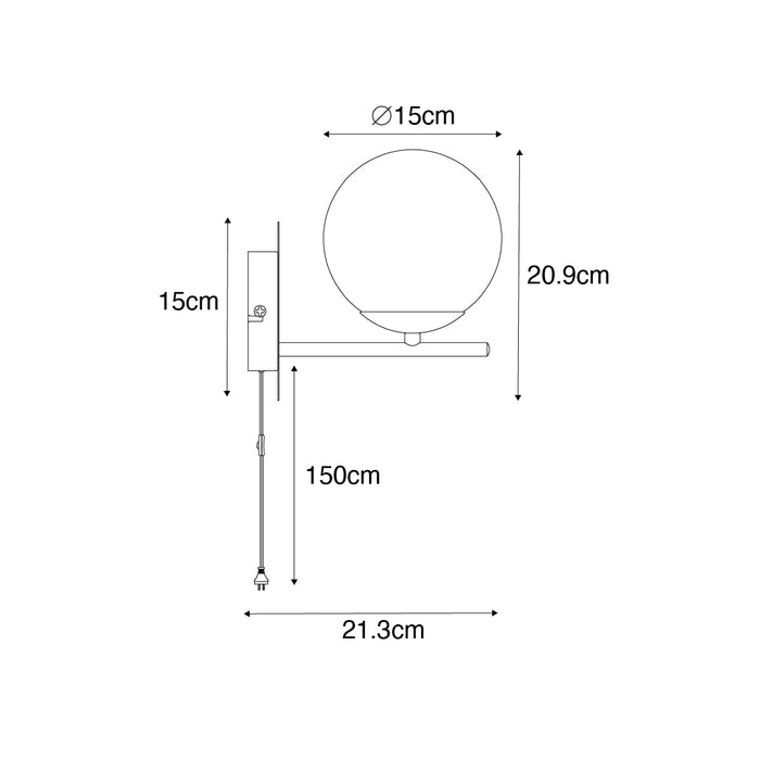 QAZQA Art Deco wandlamp zwart en smoke glas - Flore