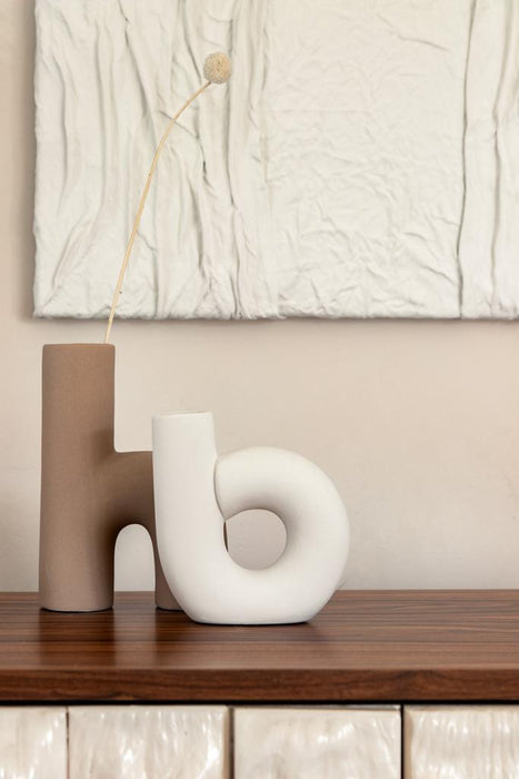 Gusta Vaas B-Vorm 14,4X5,2X15,4 cm Offwhite