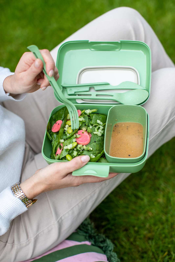 Lunchbox- en Bestekset, Organic, Blad Groen - Koziol | Candy Ready