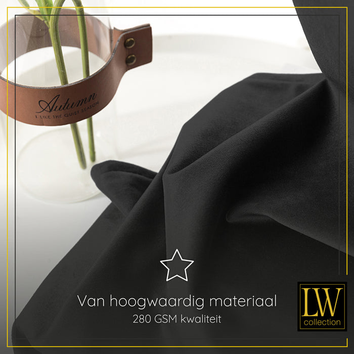 LW Collection Kant en klaar gordijnen zwart 140x225cm