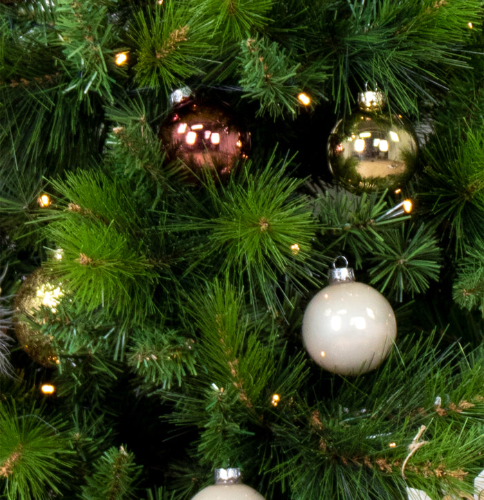 Bloomique - Kerstballen set glas - 24x – Incl. haakjes – Roze - 8 cm