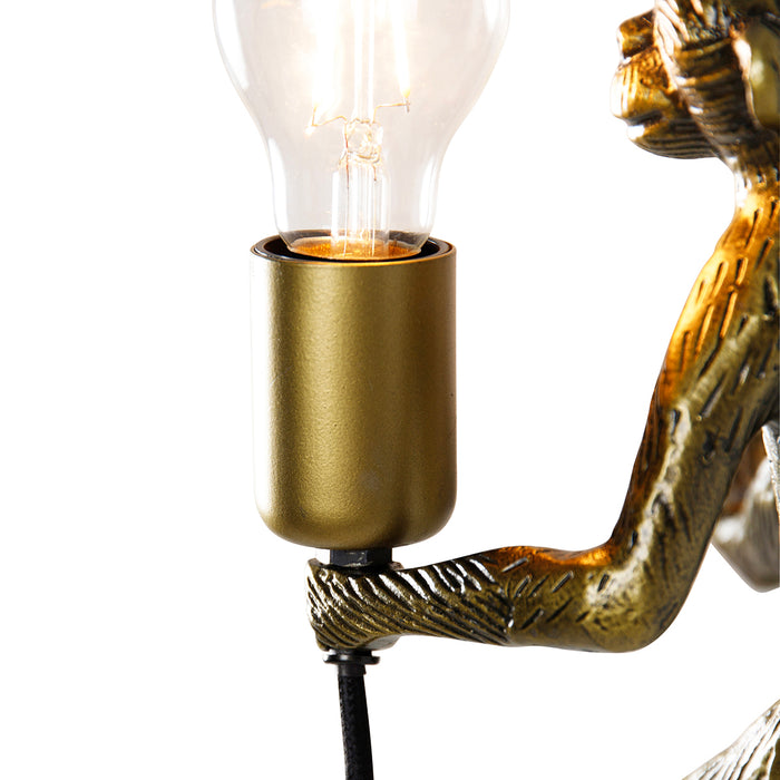 QAZQA Vintage wandlamp goud - Animal Monkey