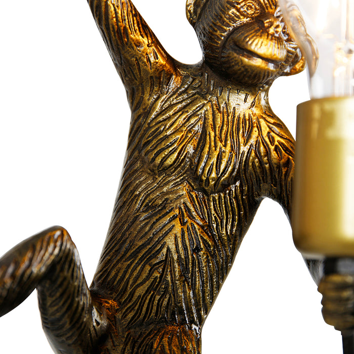 QAZQA Vintage wandlamp goud - Animal Monkey