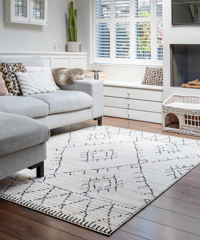 Boho&me Berber vloerkleed Beni Ouarain Sufian - crème|zwart - 280x380