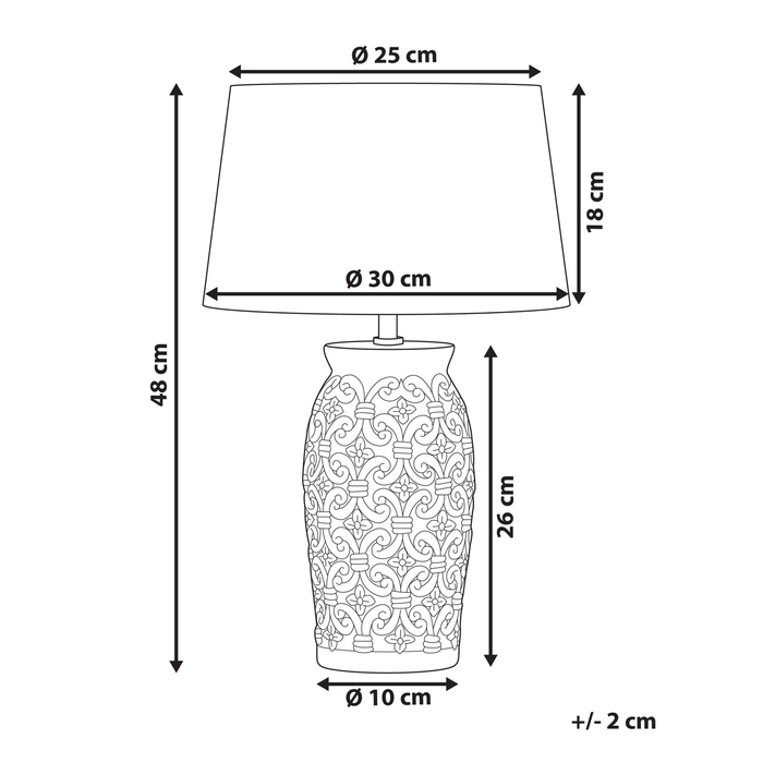 Beliani - KHOPER - Tafellamp - Grijs - Keramiek