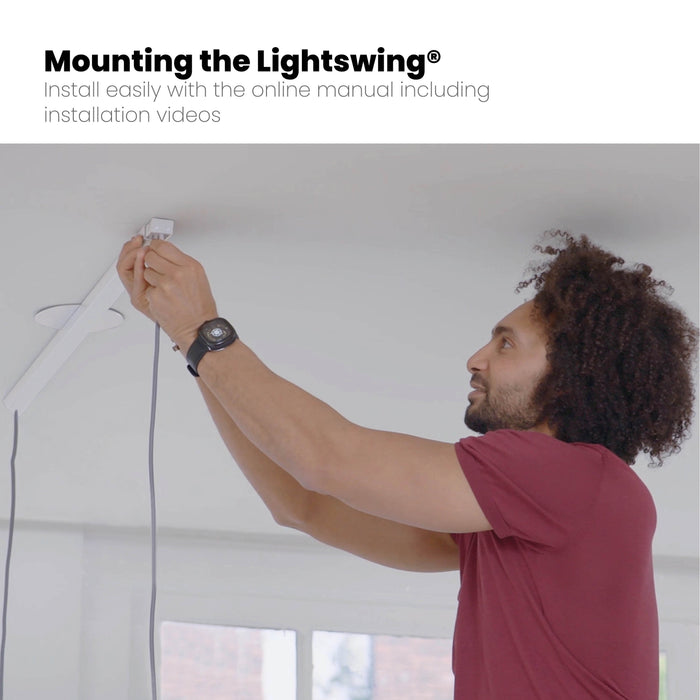 Lightswing® - Single Ophangsysteem voor één Hanglamp - Mat wit 90cm
