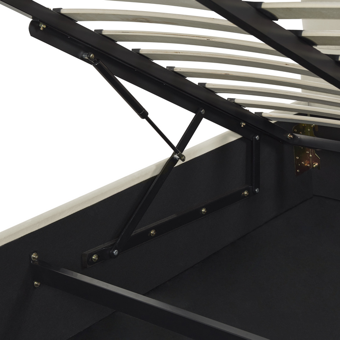 Beliani-VINCENNES-Bed met opbergruimte-Wit-160 x 200 cm-Fluweel