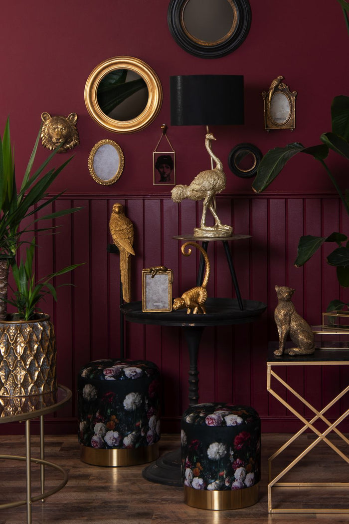 Clayre & Eef Spiegel Ø 34 cm Goudkleurig Hout