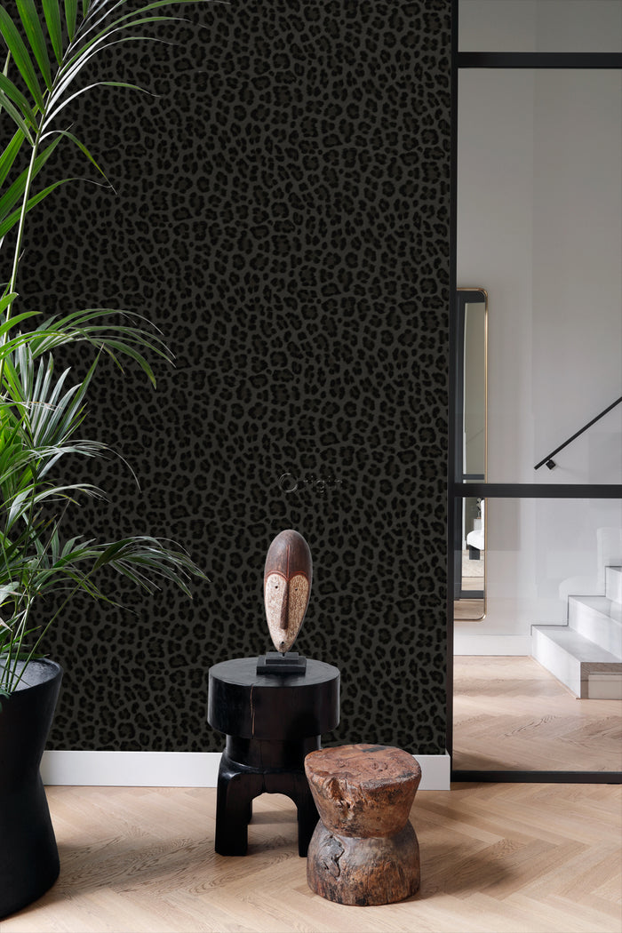 Origin Wallcoverings behang panterprint donkergrijs en zwart - 0,53 x