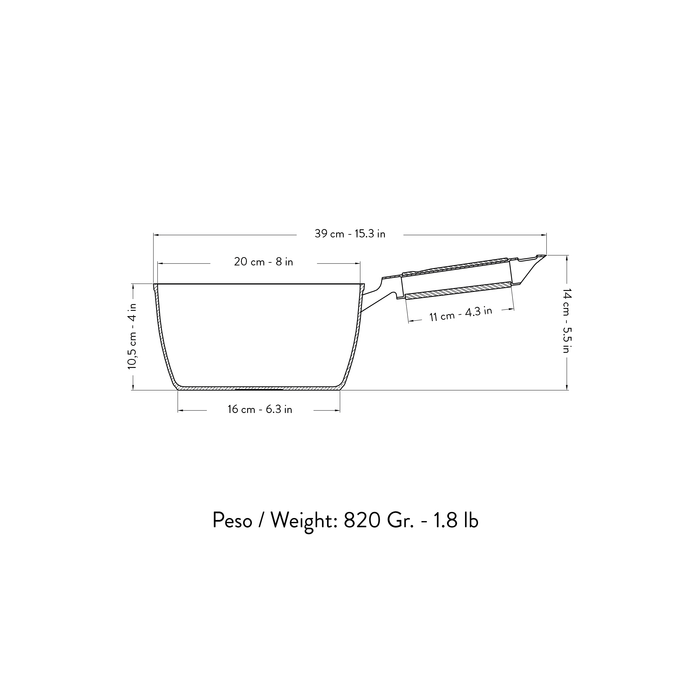 Primecook - Steelpan | Sauspan - Ø 20 cm - PFAS-vrij - inductie + oven