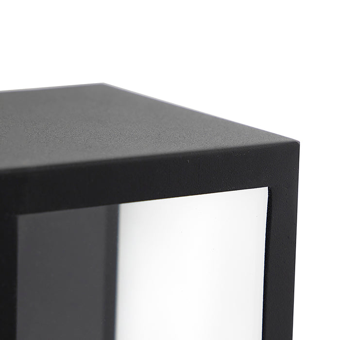 QAZQA Smart buiten wandlamp zwart met glas incl. Wifi ST64 -