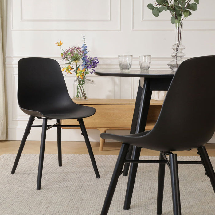 Nolon Nova-Pip eetkamerstoel zwart - zwart onderstel