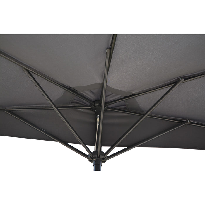 Halfronde parasol voor balkon of terras, 3 meter diameter, Grijs