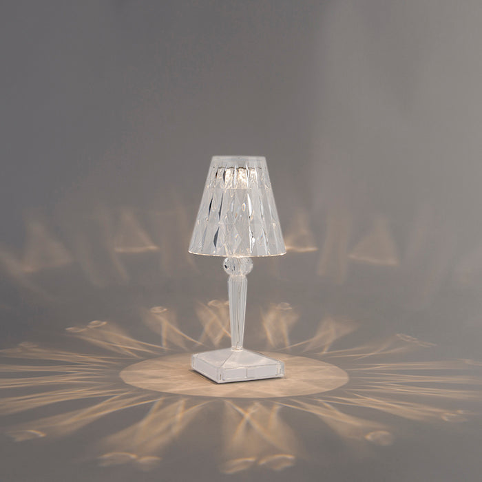 QAZQA Tafellamp transparant incl. LED IP54 oplaadbaar - Crystal