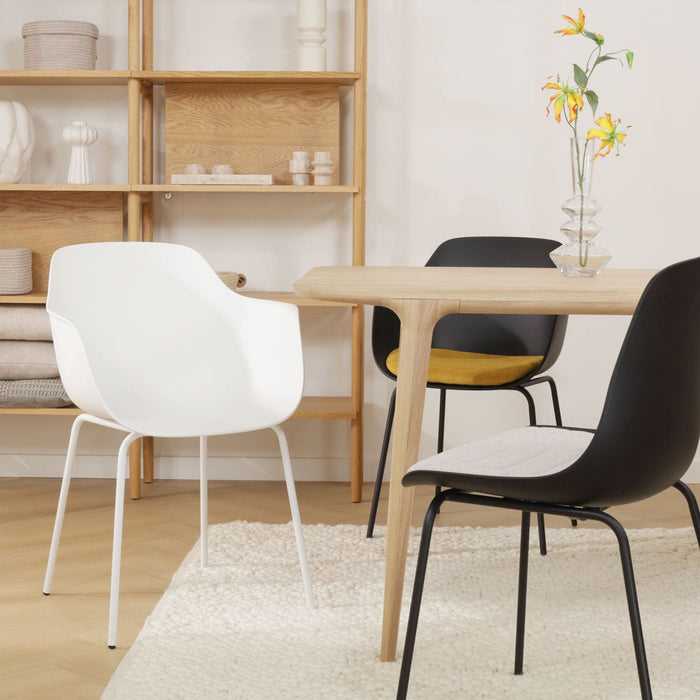 Nolon Nora-Puk Eetkamerstoel Wit - met Armleuning - Wit Onderstel