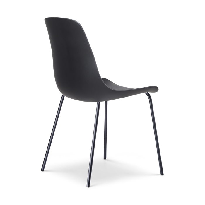Nolon Nora-Pip Eetkamerstoel Zwart - Kunststof - Zwart Onderstel