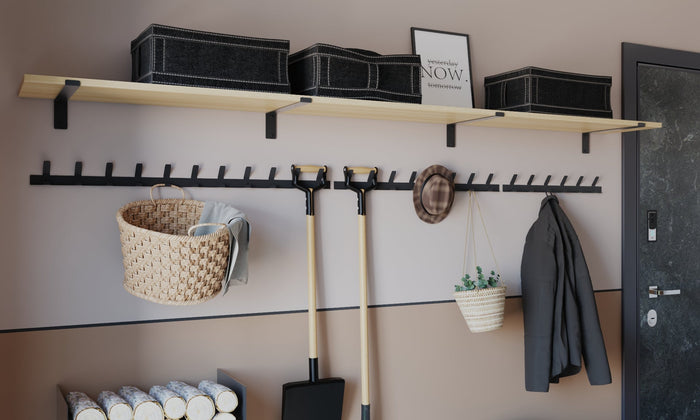 Gorillz Trim 100 - Kapstok van 1 meter - 22 Haken - Metaal - Zwart