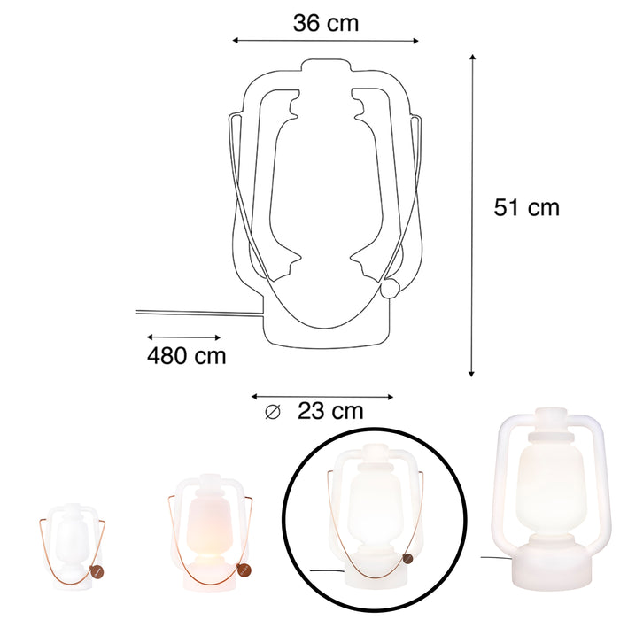 QAZQA Vloerlamp wit 51 cm IP44 - Storm Large