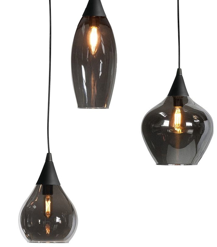 Highlight Hanglamp Cambio Black & Smoke  6 Lichts