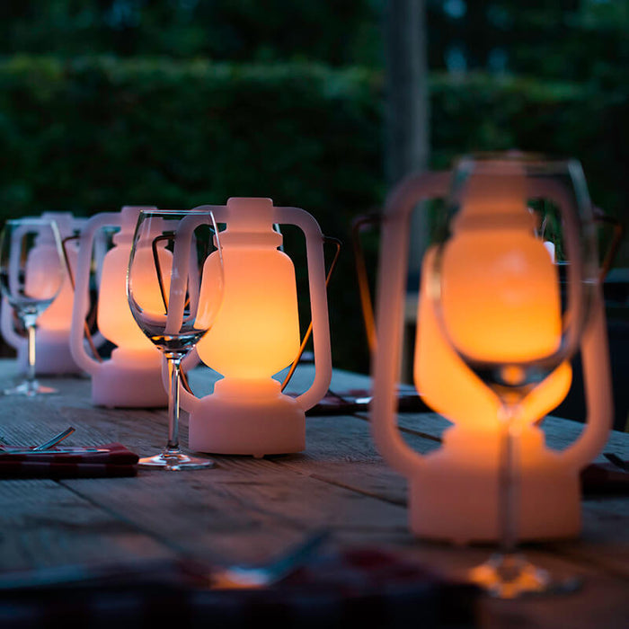 QAZQA Tafellamp wit flame effect 22 cm - Storm Mini