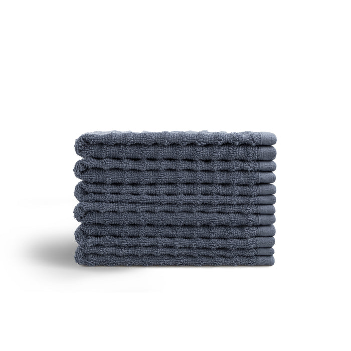 Seashell Wave Gastendoekjes - 6 stuks - 30x50cm - jeans blauw