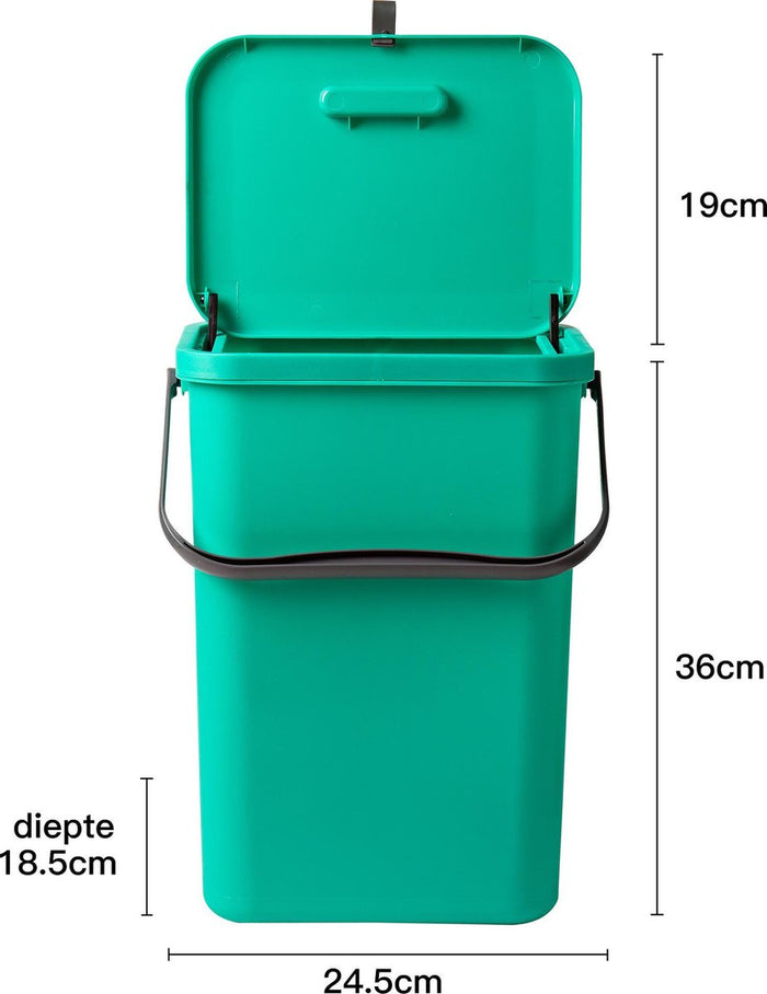 Homra Wall-Up inbouw prullenbak - 12L - Groen