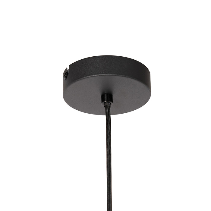 QAZQA Art deco hanglamp zwart met smoke glas - Bizle