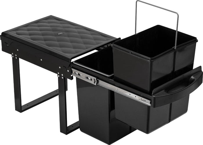 Homra Slide Inbouw Prullenbak - 2 vakken - 40L - Zwart