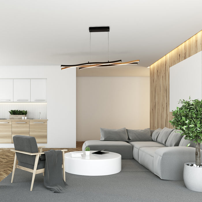 Searchlight Bari Hanglamp - Swirl Wood