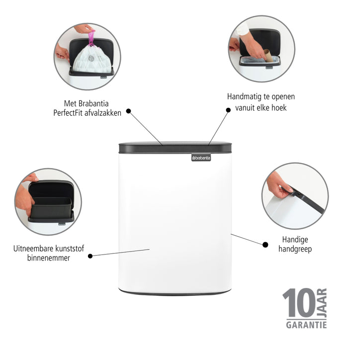 Brabantia Bo Afvalemmer 12 L - White