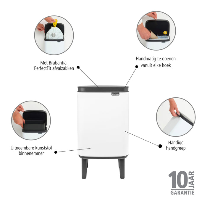 Brabantia Bo Hi Afvalemmer 4 L - White