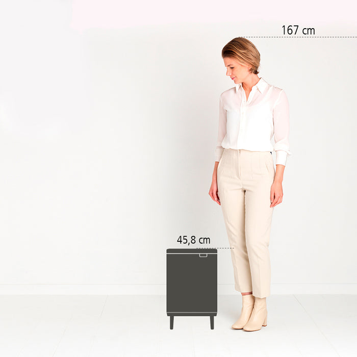 Brabantia Bo Hi Afvalemmer 12 L - Matt Steel FPP