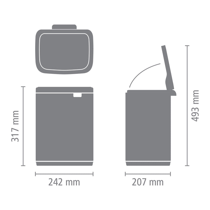 Brabantia Bo Afvalemmer 7 L - Platinum