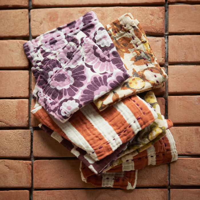 HKliving Floral Burgundy Servetten - Set van 2